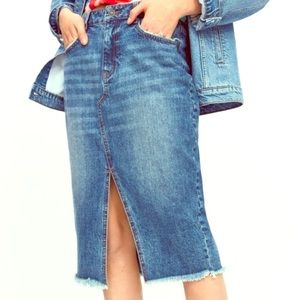 Zara denim midi skirt